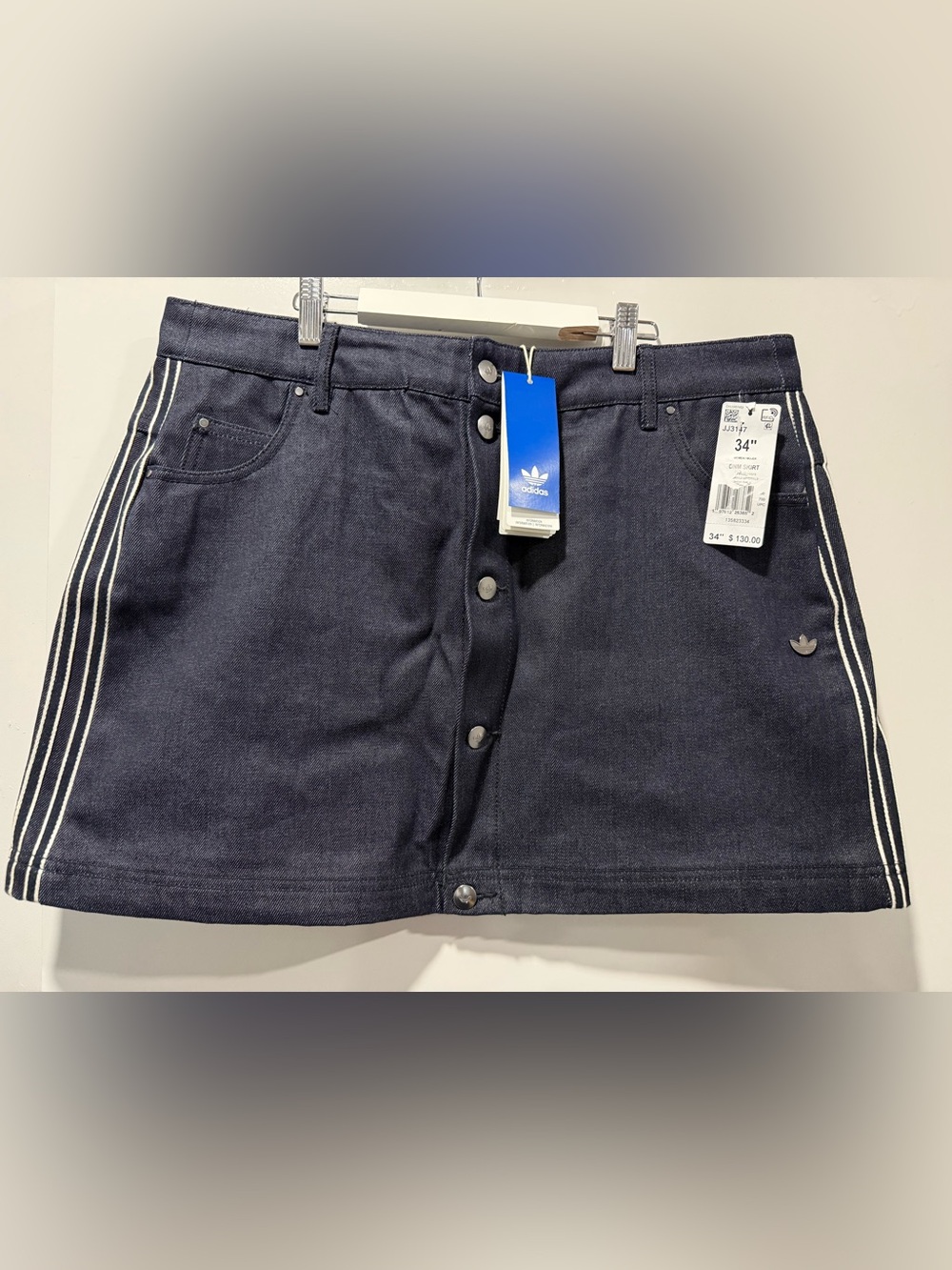 Adidas 34” Denim Skirt Women's Model JJ3147 Dark Blue New With Tags.